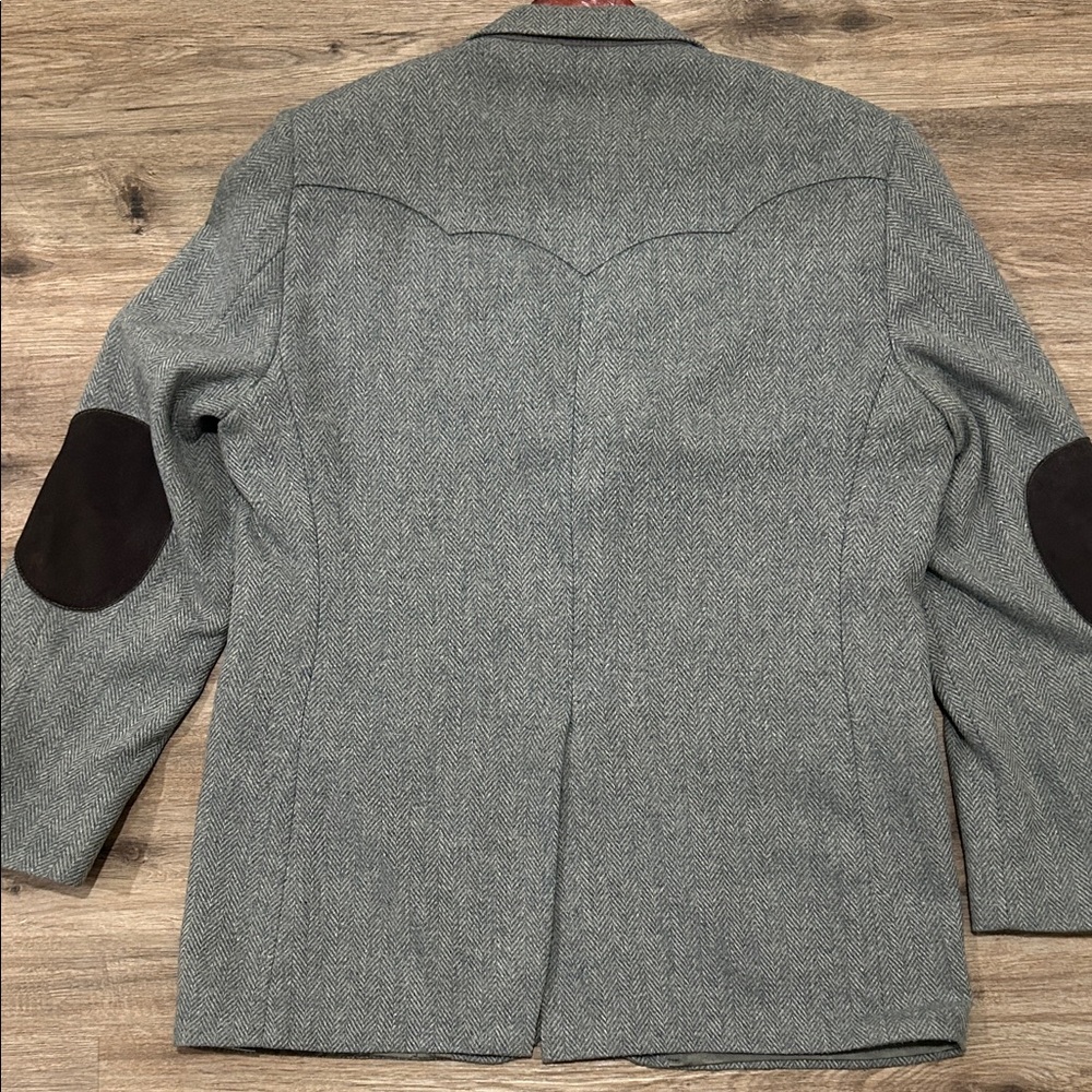 Vintage 1970-80 Grand Entry Western Cowboy Rodeo Tradition Herringbone Blazer 44 - Picture 10 of 16